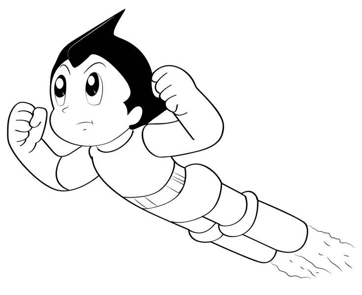 Dibujos de Astro Boy Volando para colorear