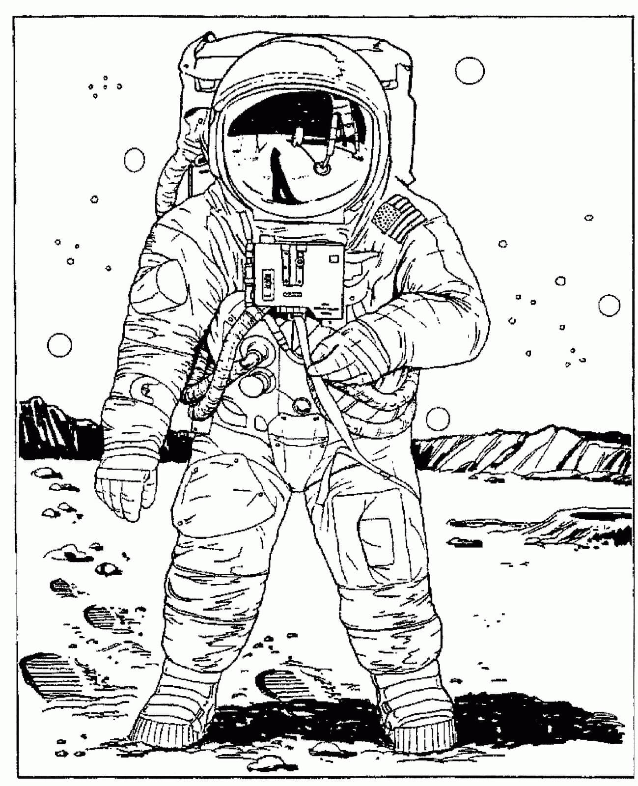 Astronauta Espacio para colorir