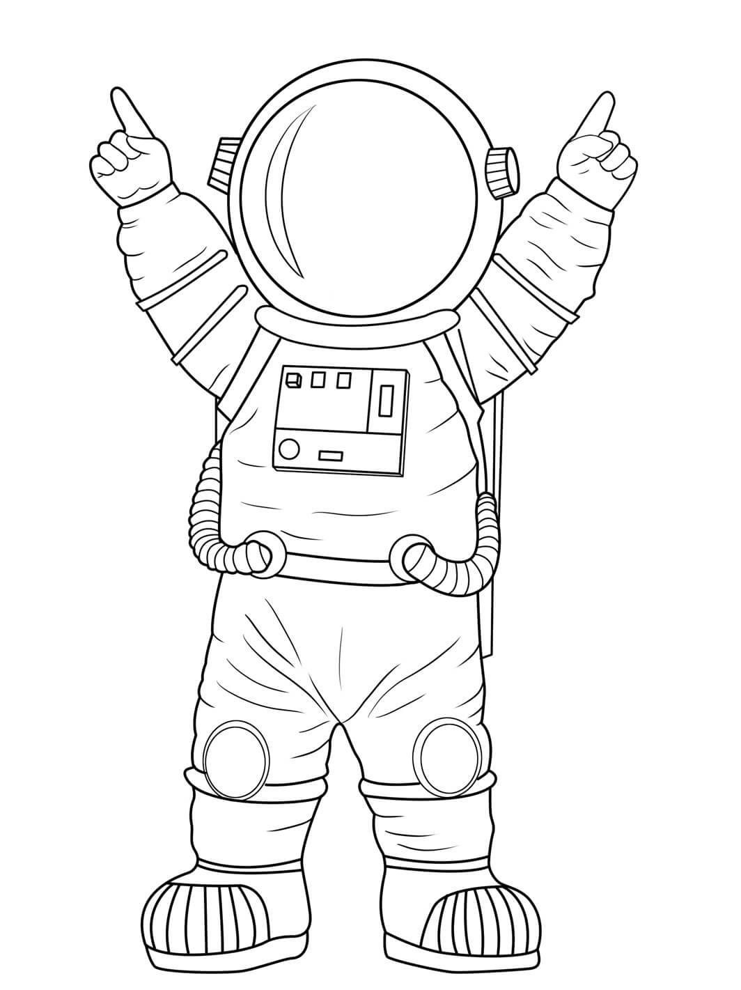 Astronauta Feliz para colorir