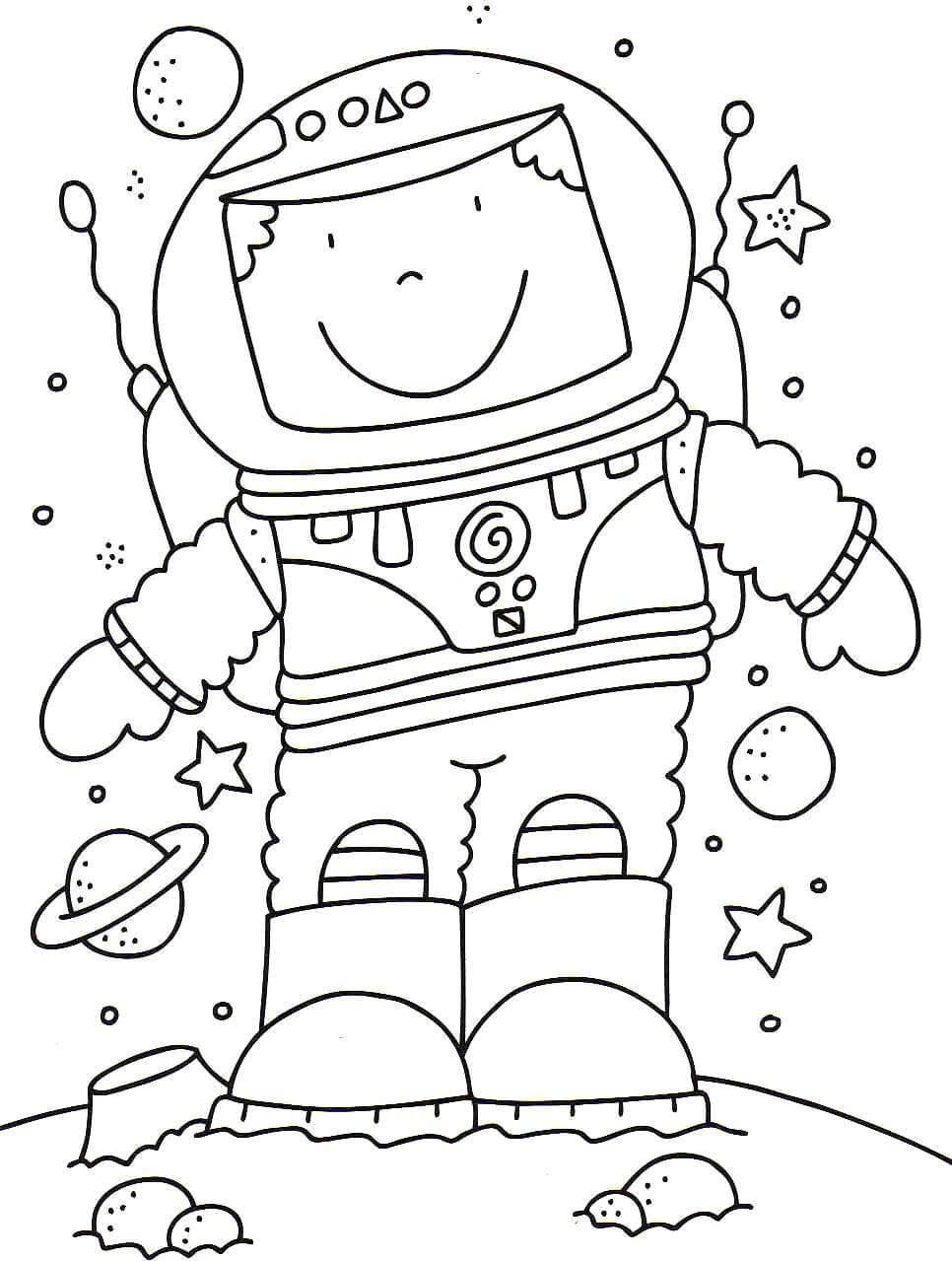 Astronauta Sencillo para colorir