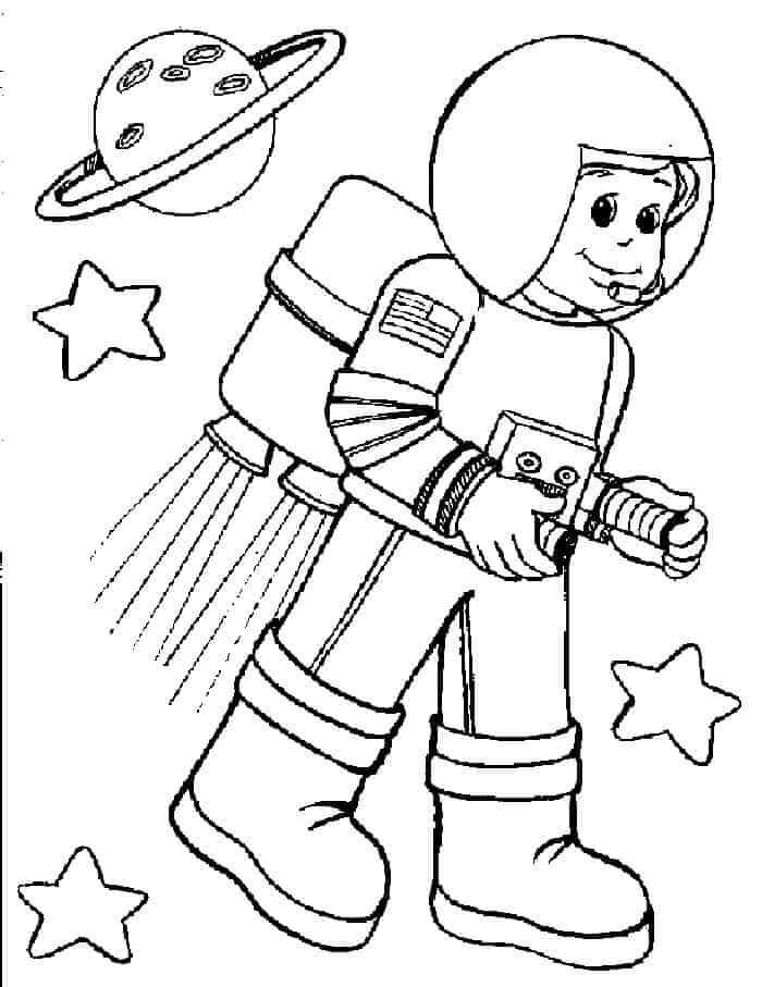 Dibujos de Astronauta Sonriente para colorear