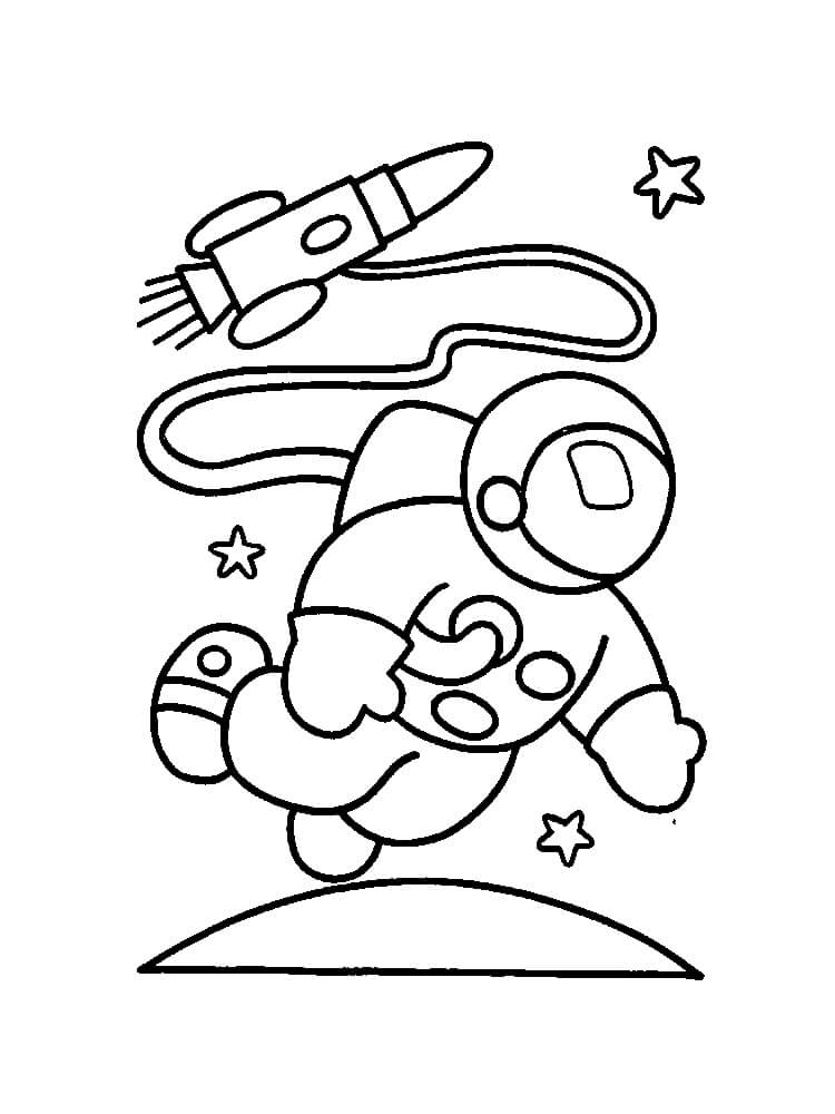 Astronauta Volando para colorir
