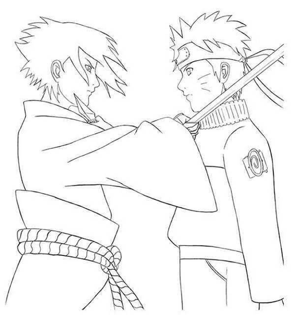 Ataque a Sasuke Naruto para colorir
