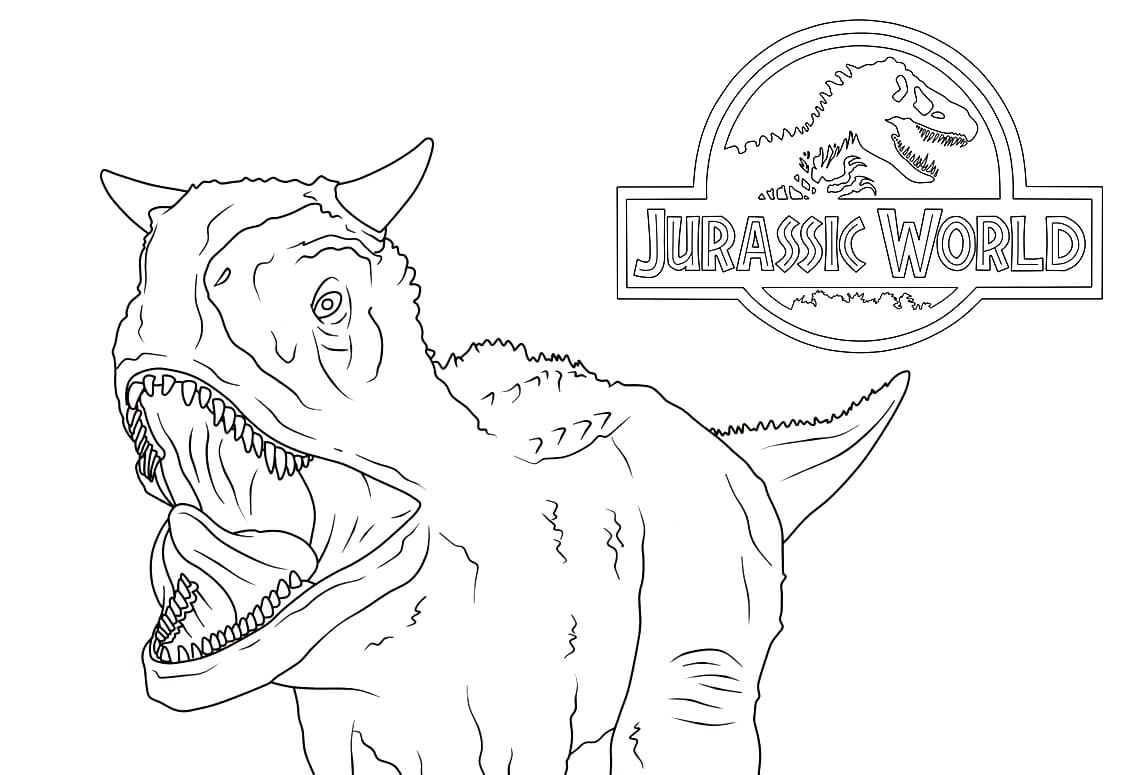 Dibujos de Ataque de dinosaurios en Jurassic World para colorear