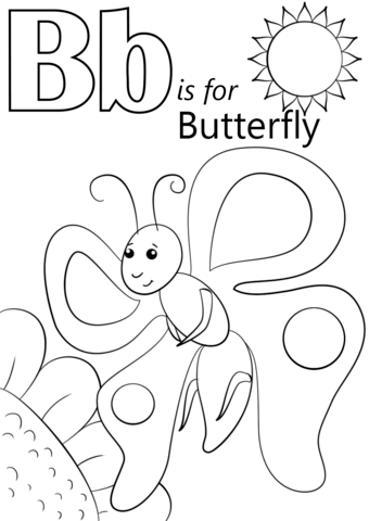 Dibujos de B Es Para Mariposa para colorear