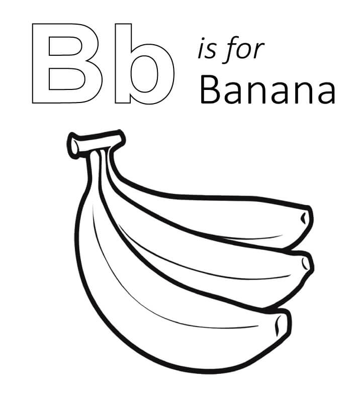 Dibujos de B es para Plátano para colorear