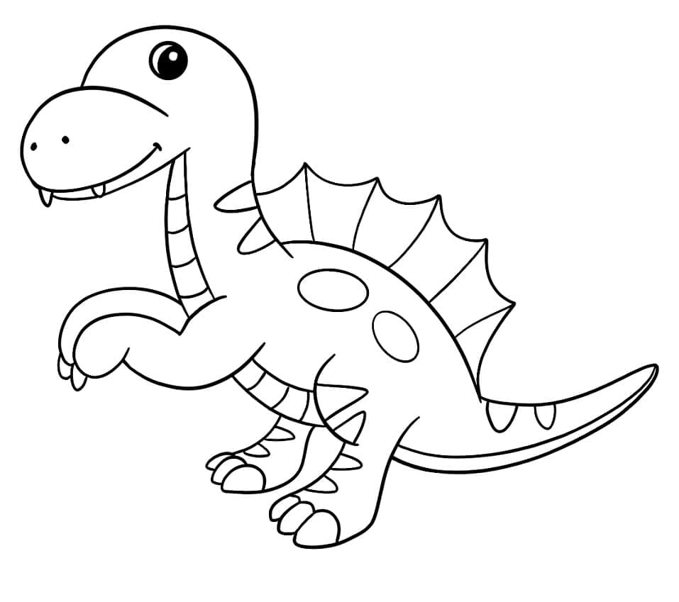 Baby Spinosaurus para colorir