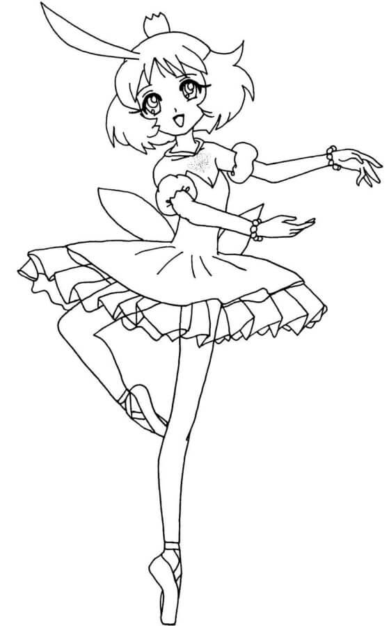 Dibujos de Bailarina Anime para colorear