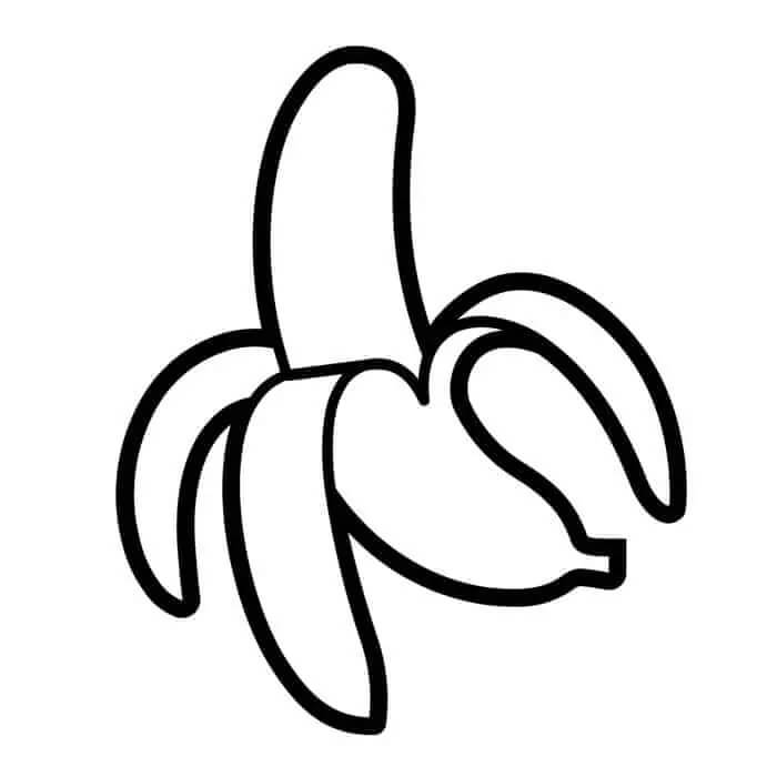 Dibujos de Banana Fácil para colorear