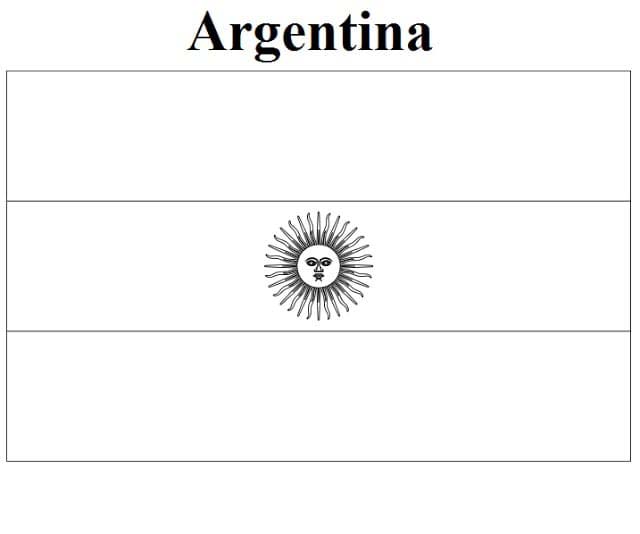 Dibujos de Bandera de Argentina gratis para colorear