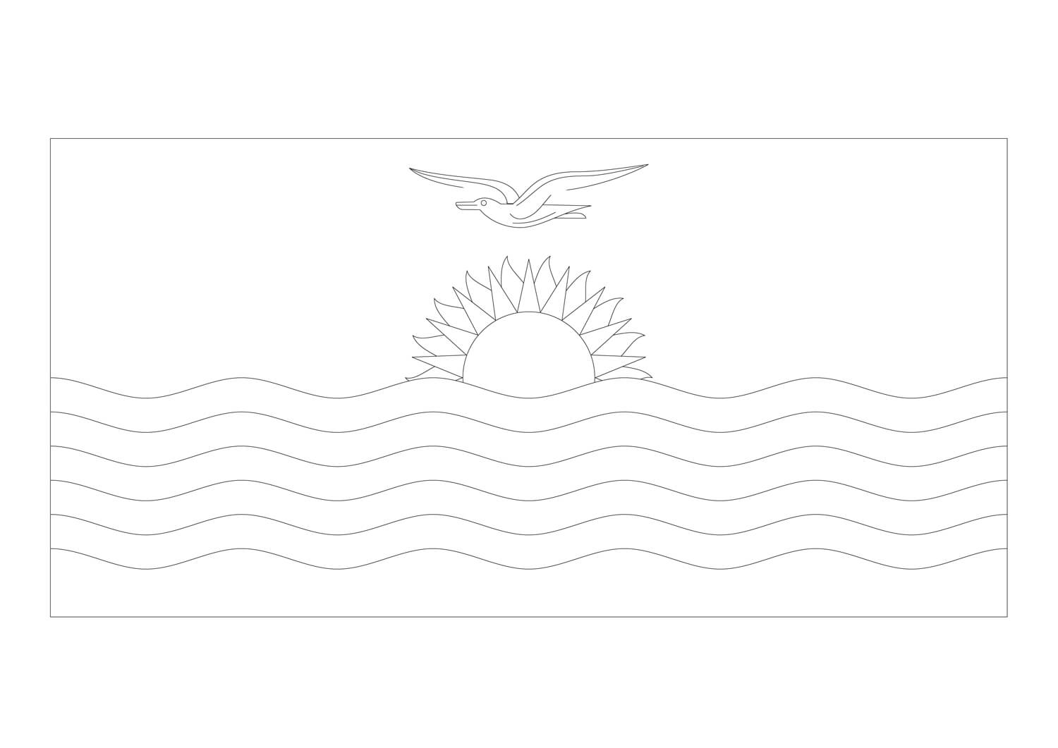 Bandera De Kiribati para colorir