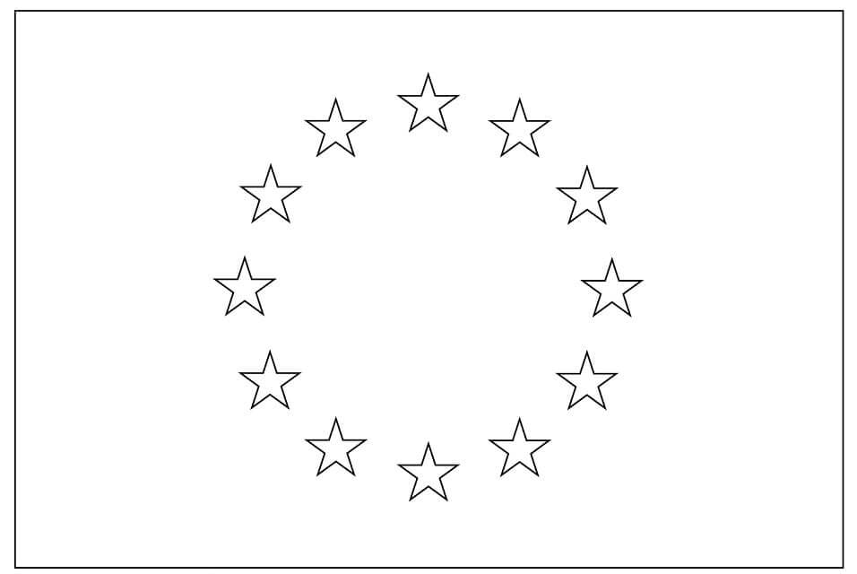 Dibujos de Bandera De La Unión Europea para colorear