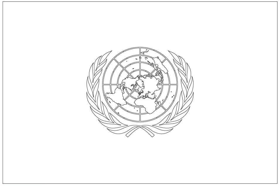 Bandera De Las Naciones Unidas para colorir
