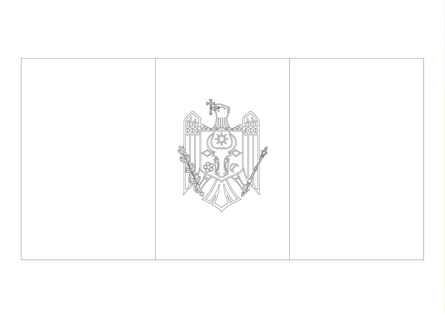 Dibujos de Bandera Moldava para colorear