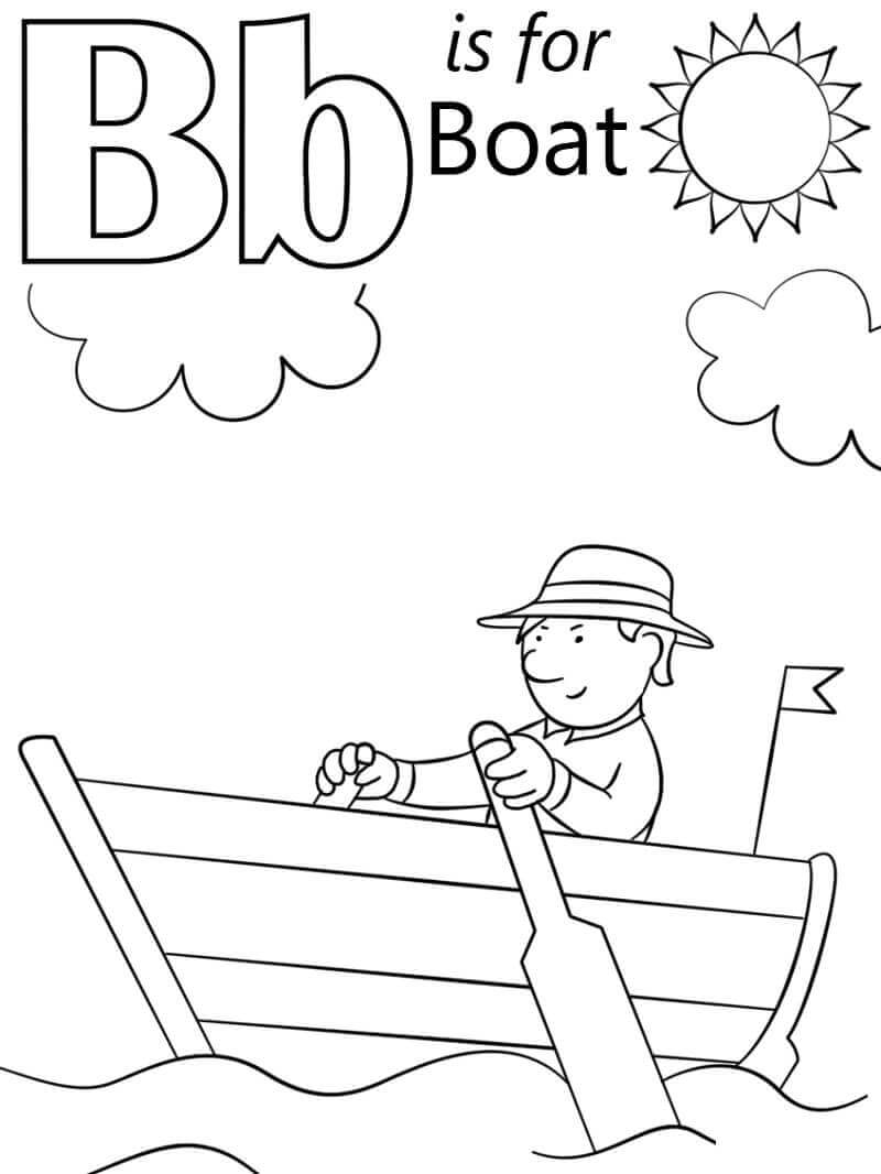Barco Letra B para colorir