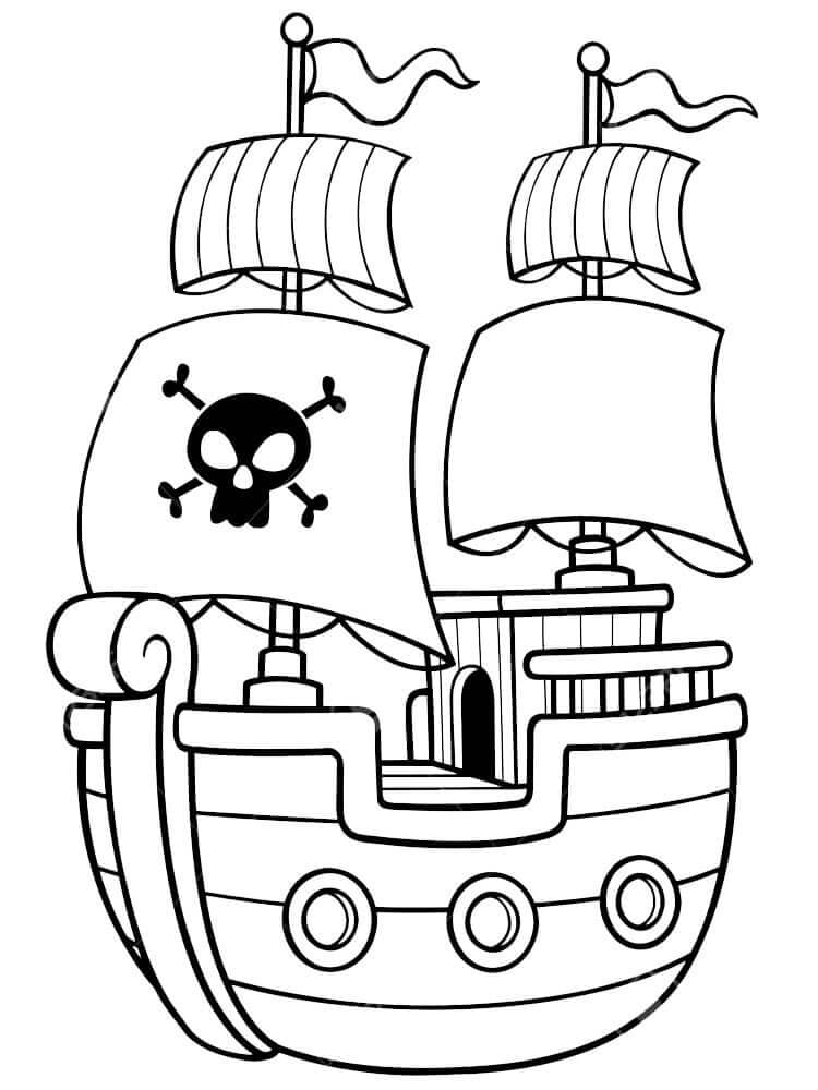 Dibujos de Barco Pirata Sencillo para colorear
