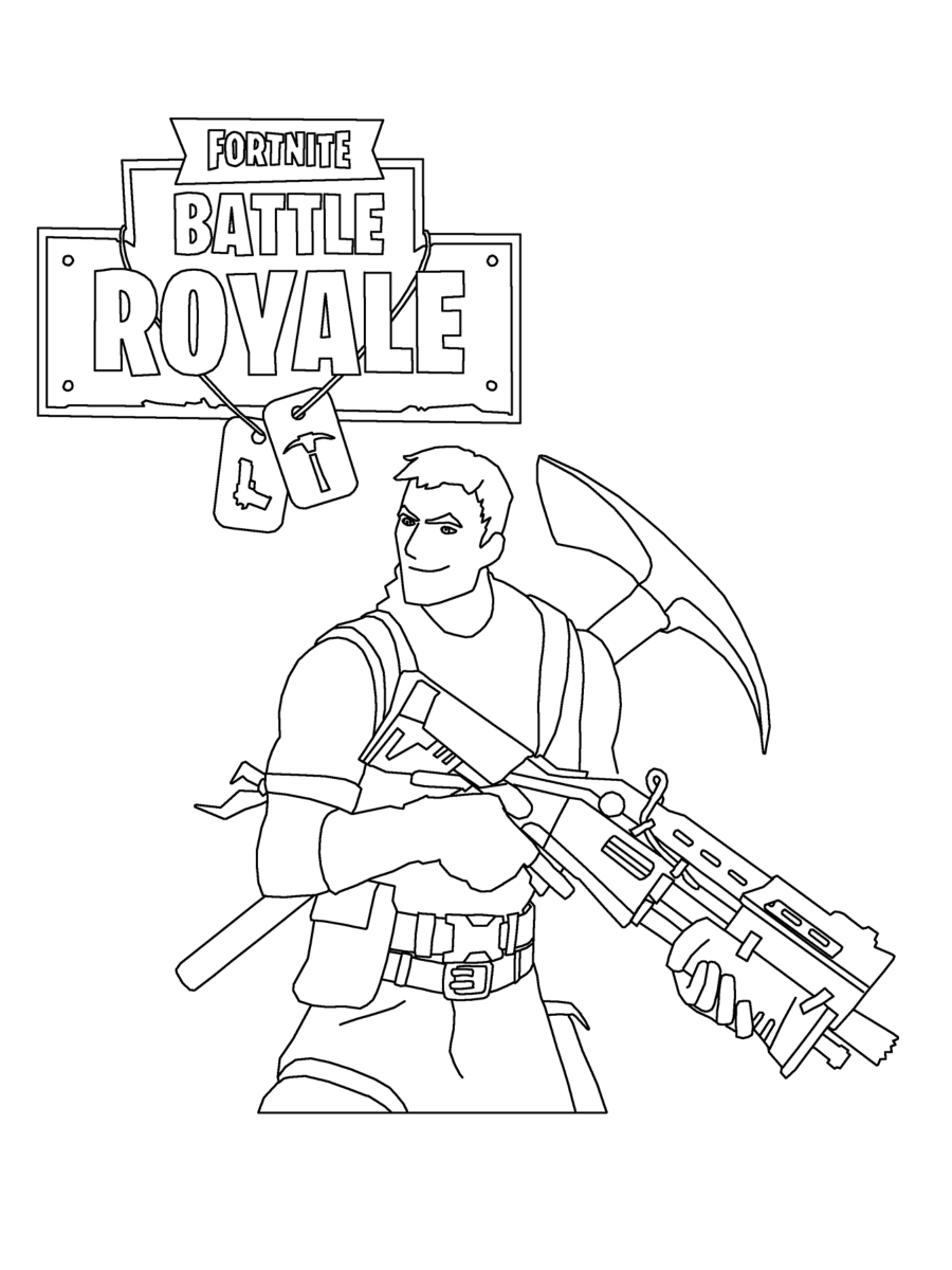 Dibujos de Battle Royale de Fortnite para colorear
