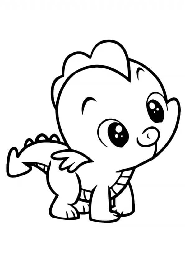 Bebé Dragón Kawaii para colorir