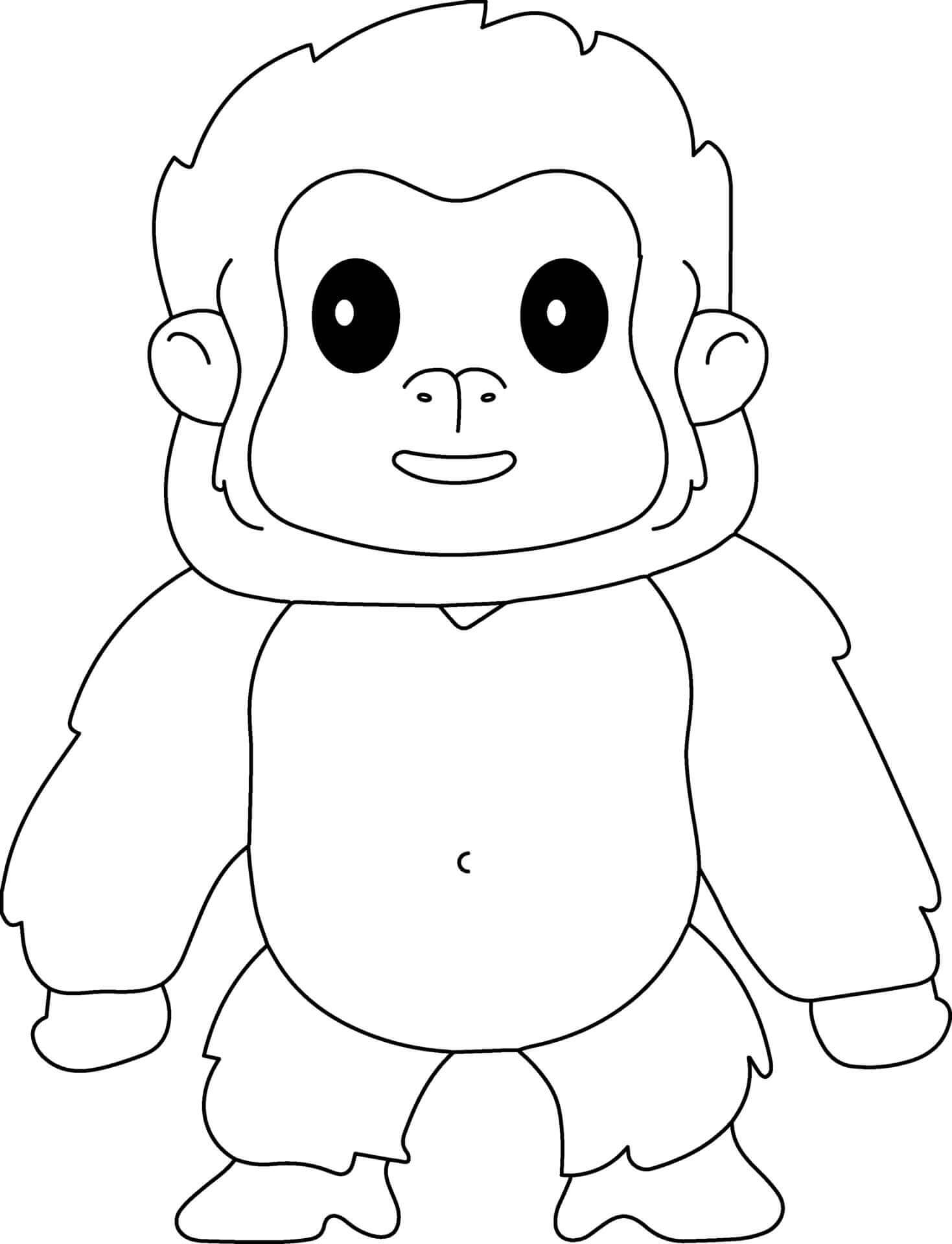 Bebé Gorila para colorir