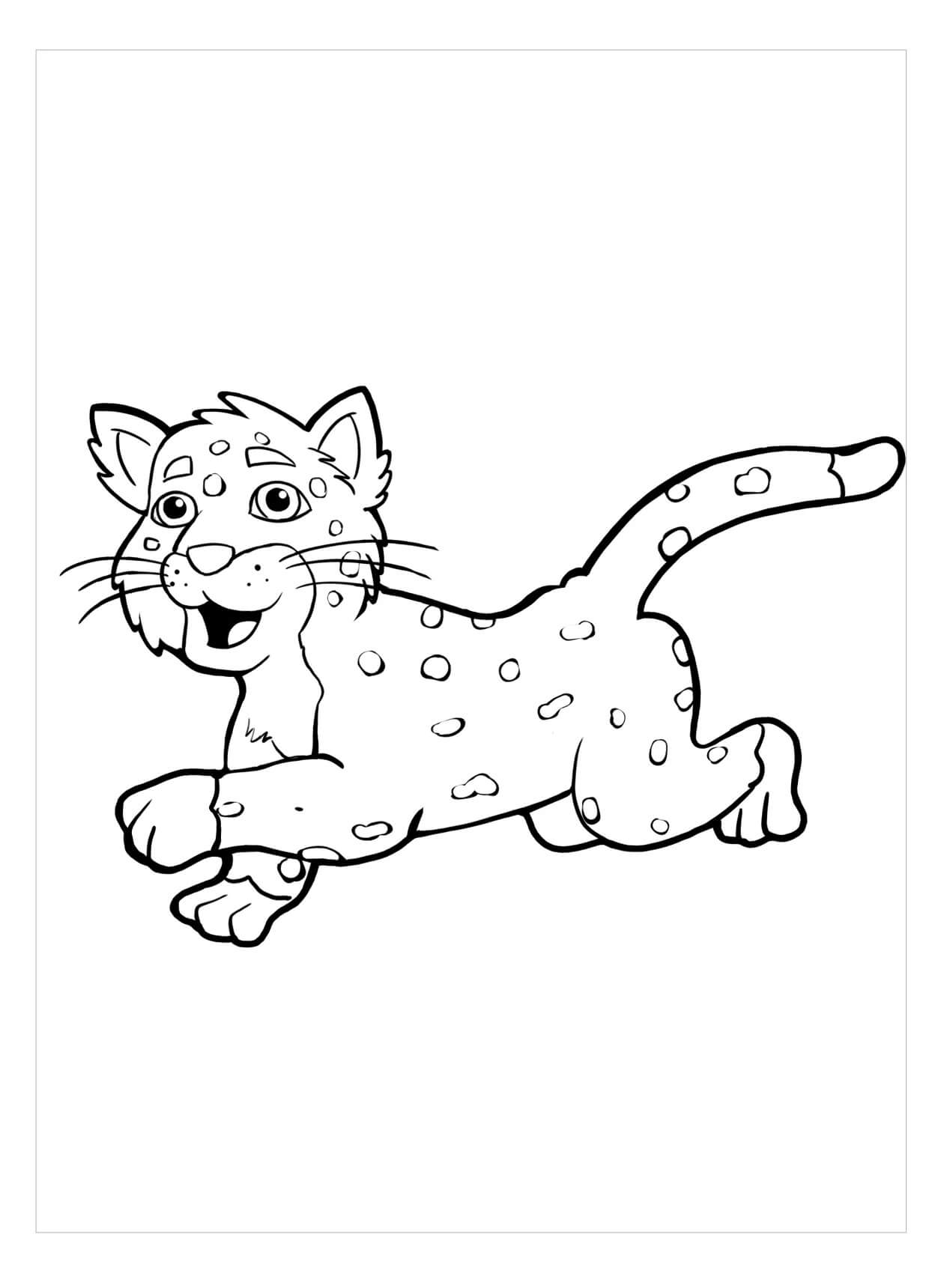 Dibujos de Bebé Jaguar Corriendo para colorear