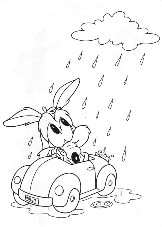 Dibujos de Bebé Wile E. Bajo La lluvia para colorear