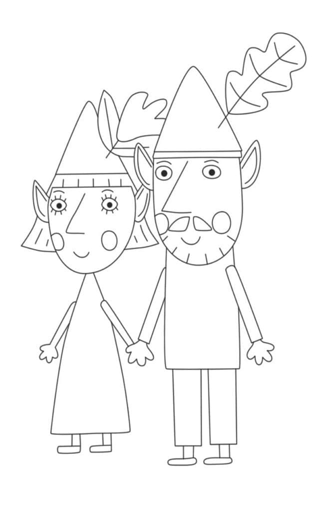 Dibujos de Ben y Holly para imprimir gratis para colorear