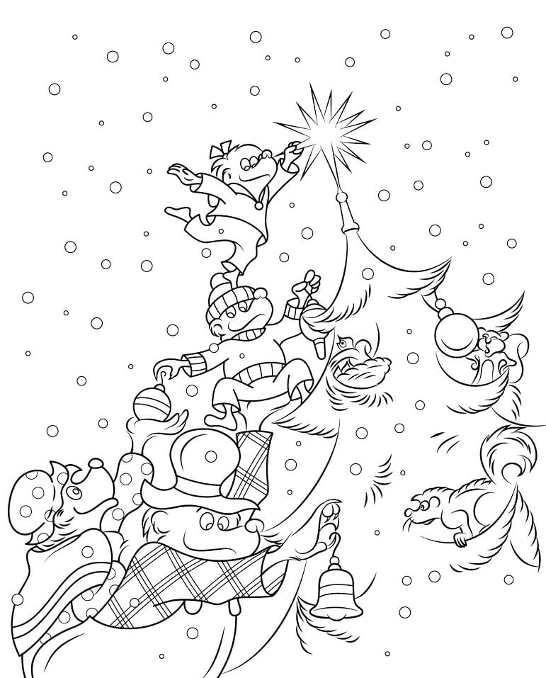 Dibujos de Berenstain Osos árbol de Navidad para colorear