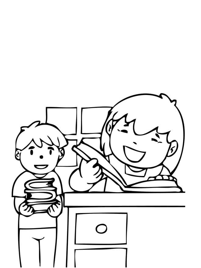 Dibujos de Biblioteca imprimible gratis para colorear