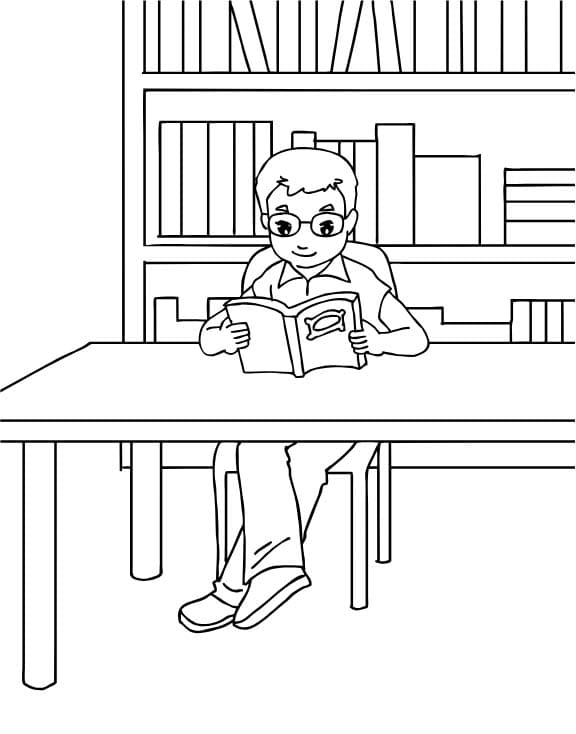 Dibujos de Biblioteca muy básico para colorear