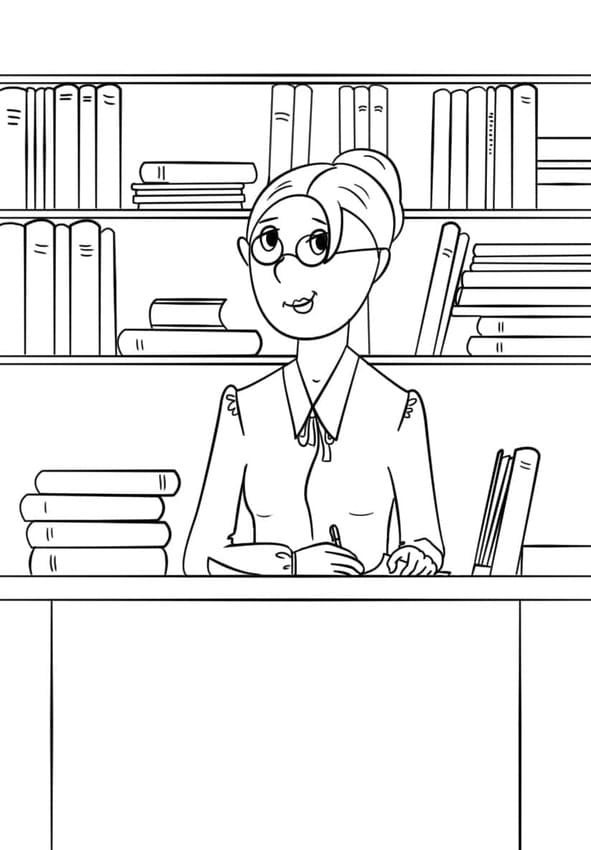 Dibujos de Biblioteca muy fácil para colorear