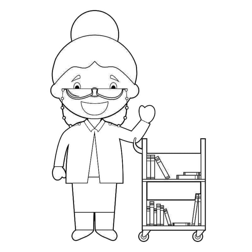 Dibujos de Biblioteca muy sencillo para colorear