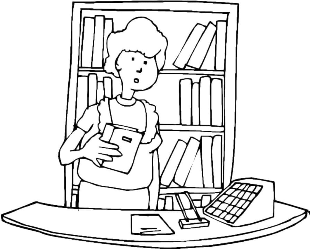Dibujos de Biblioteca sencillo para colorear
