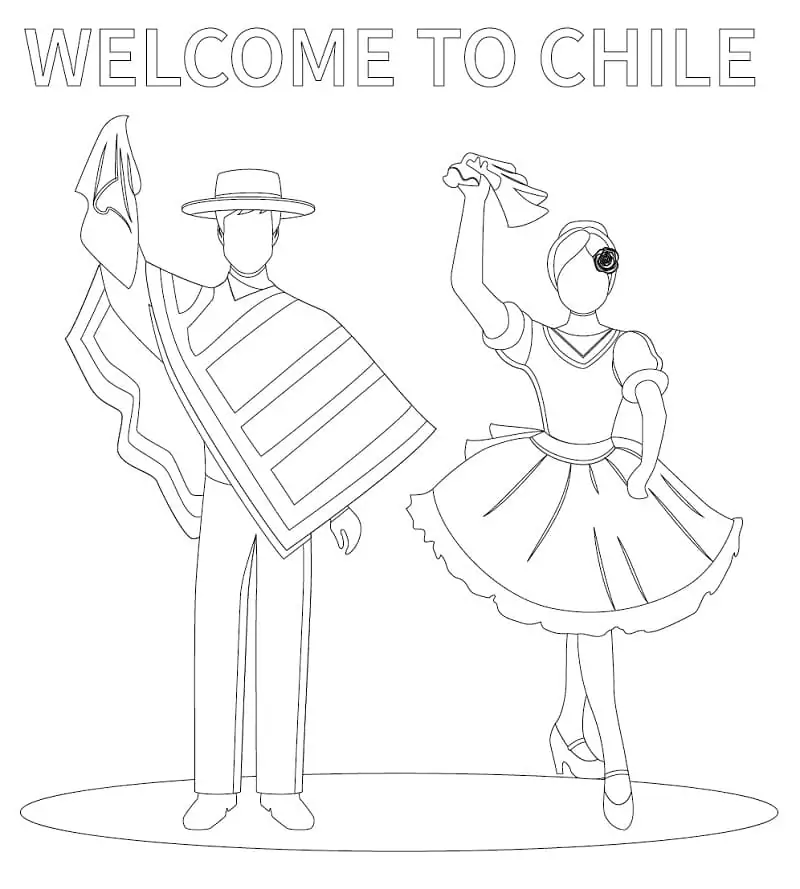 Dibujos de Bienvenidos a Chile para colorear