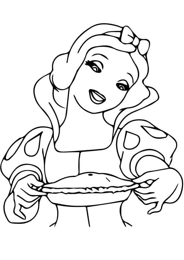 Dibujos de Blancanieves con Comida para colorear