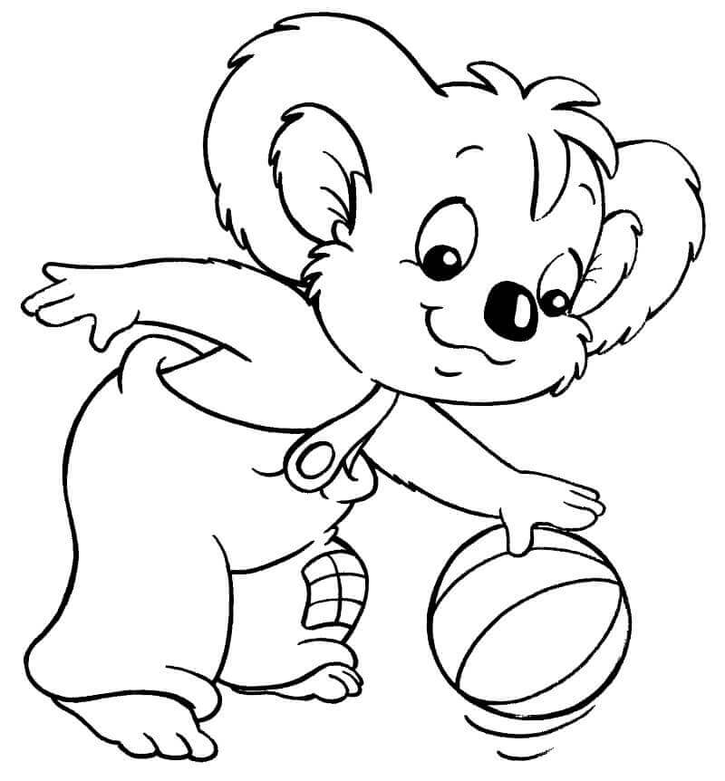 Blinky Bill Jugando Baloncesto para colorir