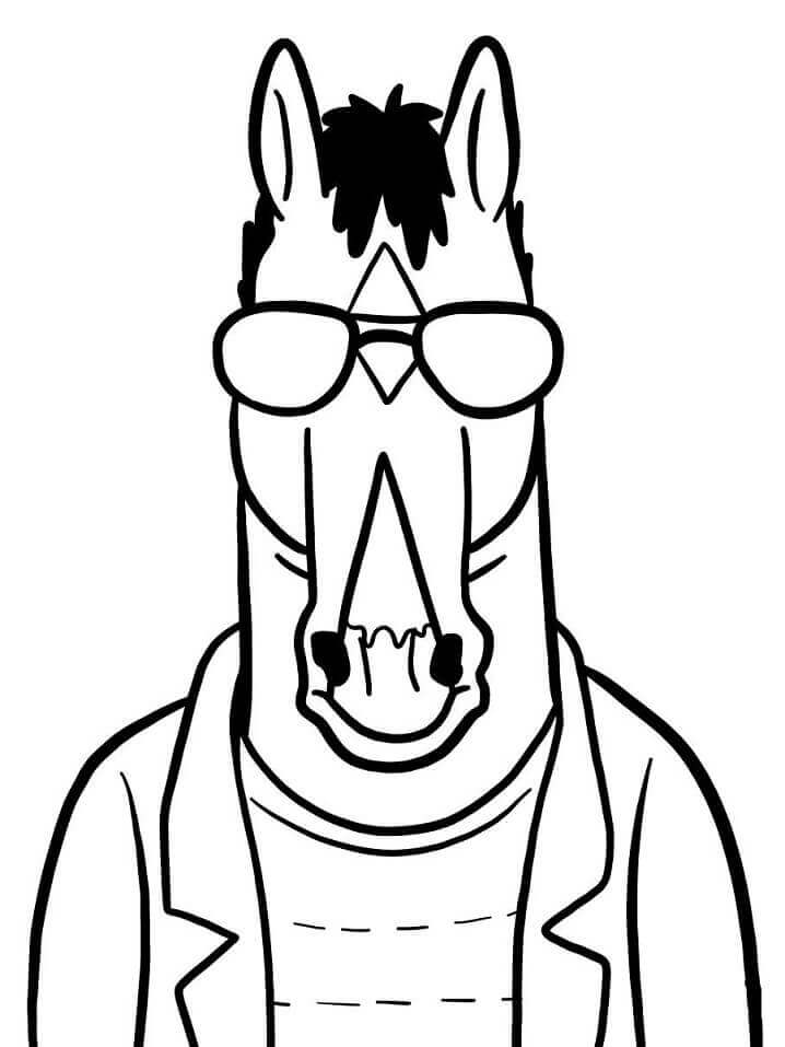 BoJack Horseman Con Gafas De Sol para colorir