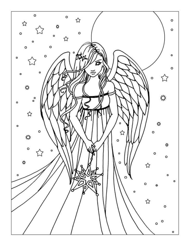 Dibujos de Bonita Angel para colorear