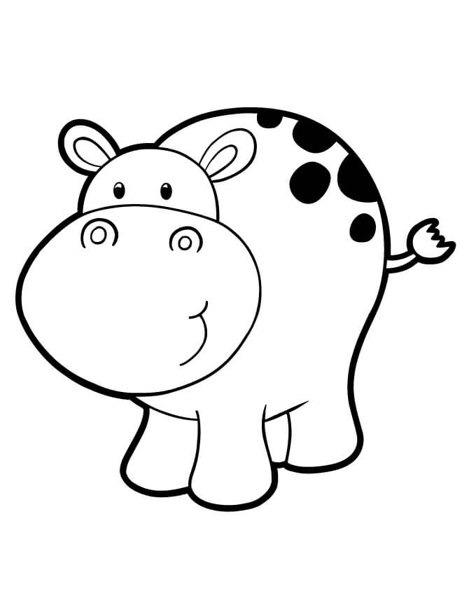 Dibujos de Bonito Hipopótamo para colorear