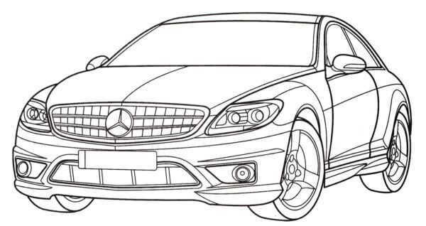 Bonito Mercedes para colorir
