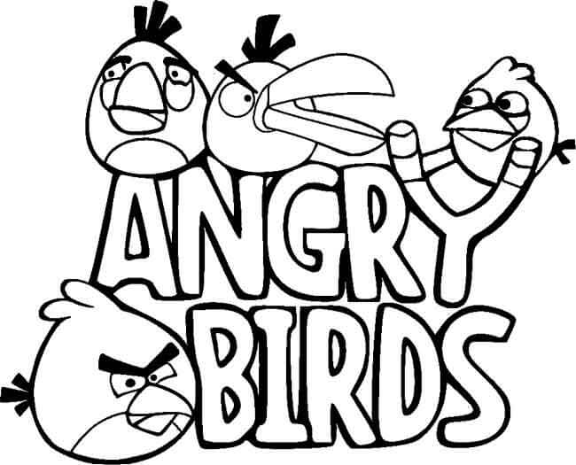 Bonitos Angry Birds para colorir