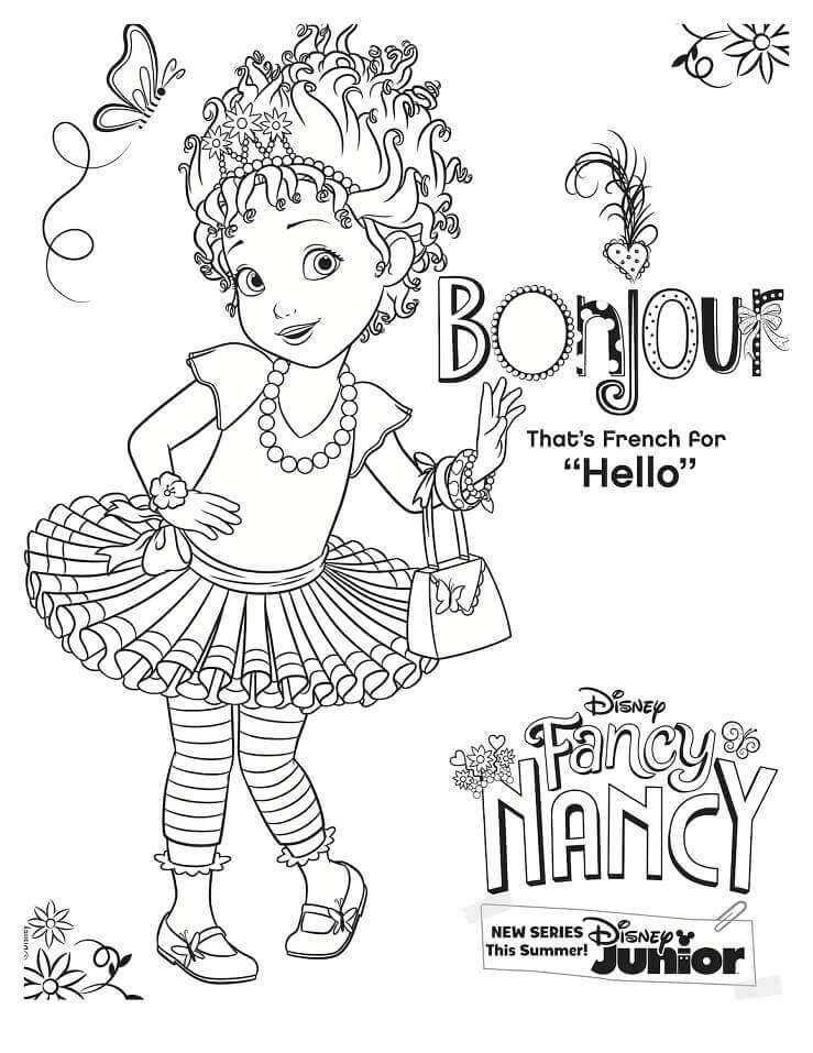 Bonjour Fancy Nancy para colorir
