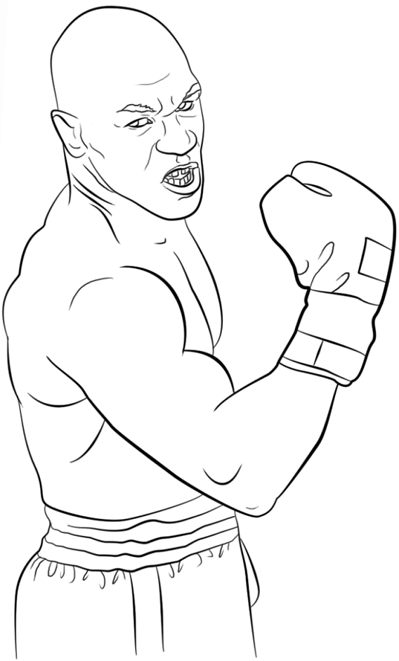 Boxeador Mike Tyson para colorir