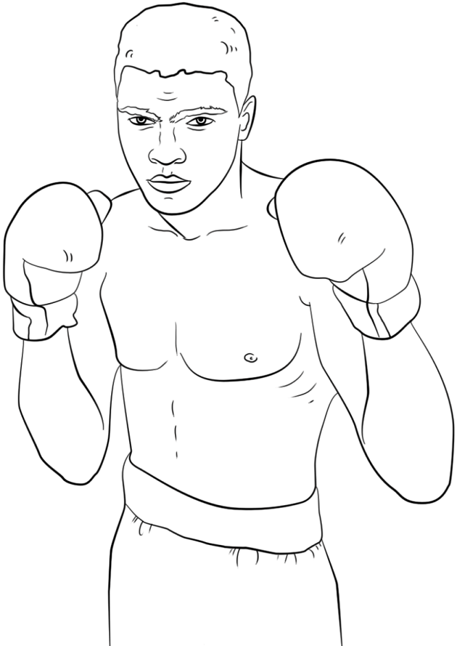 Dibujos de Boxer Muhammad Ali para colorear