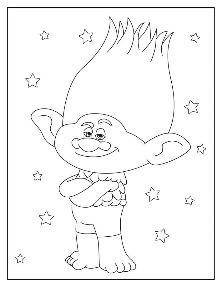 Dibujos de Brach Sonriente con Estrellas para colorear