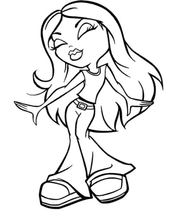 Dibujos de Bratz bailando para colorear