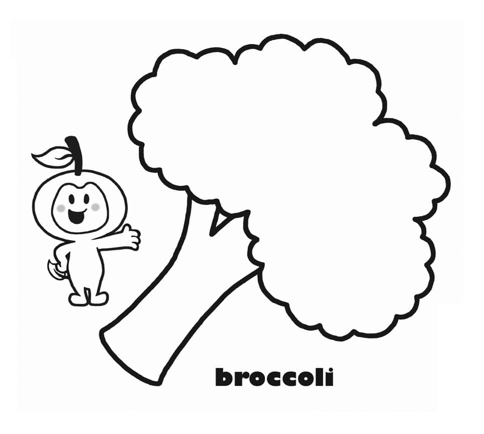 Brócoli gratis para colorir