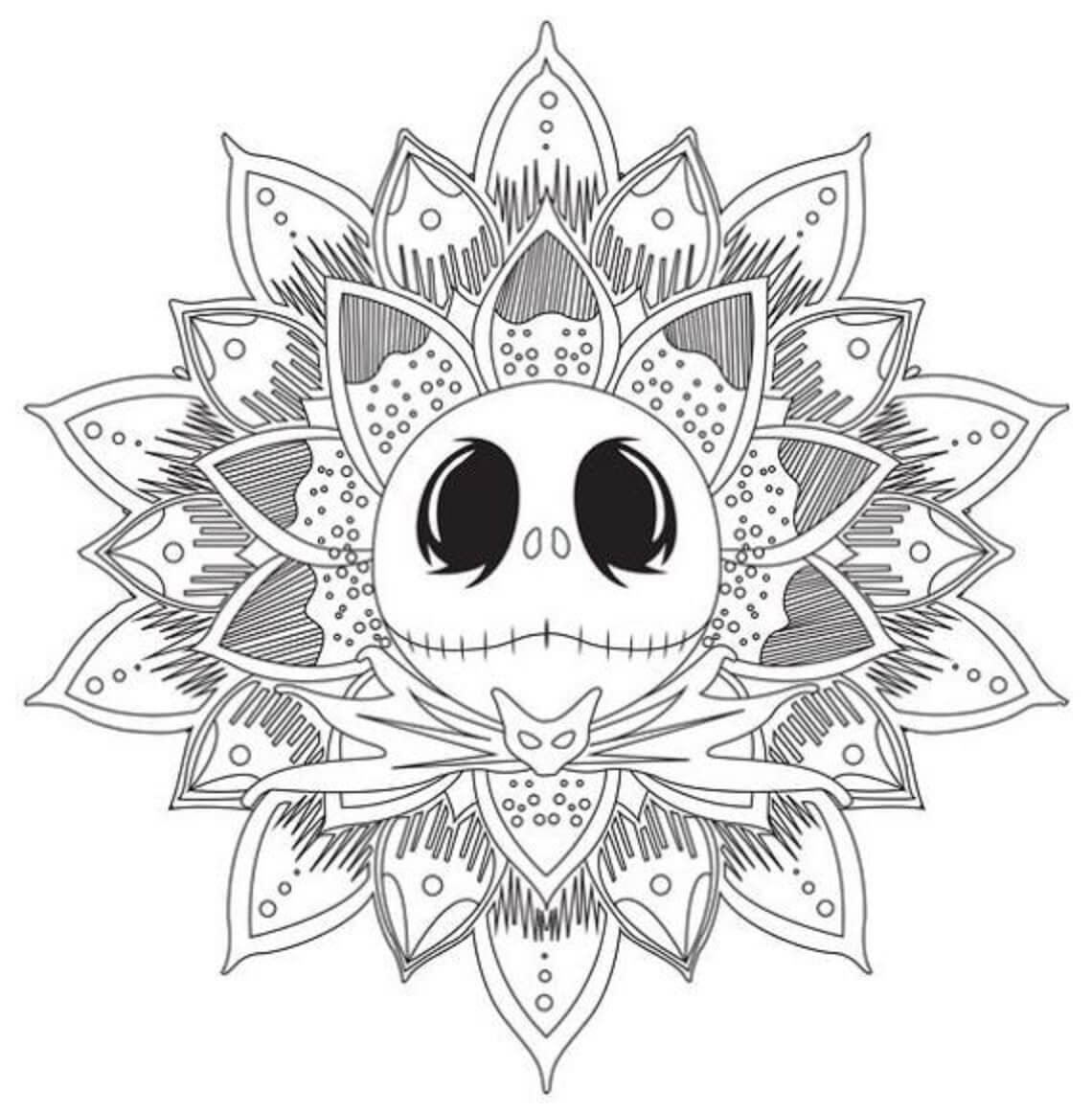 Dibujos de Buenos mandalas de halloween para colorear