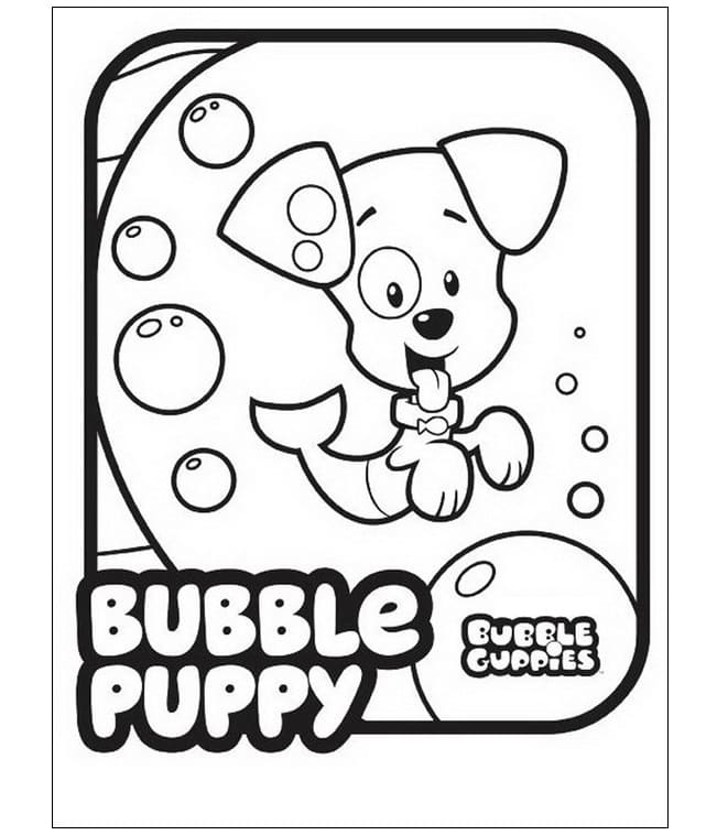Dibujos de Burbuja de Cachorro Travieso para colorear