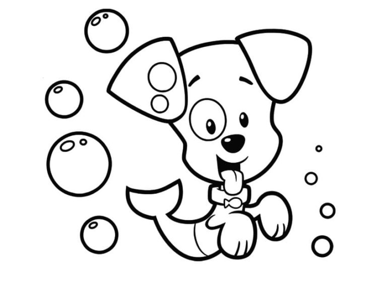Dibujos de Burbuja Lindo Cachorro para colorear