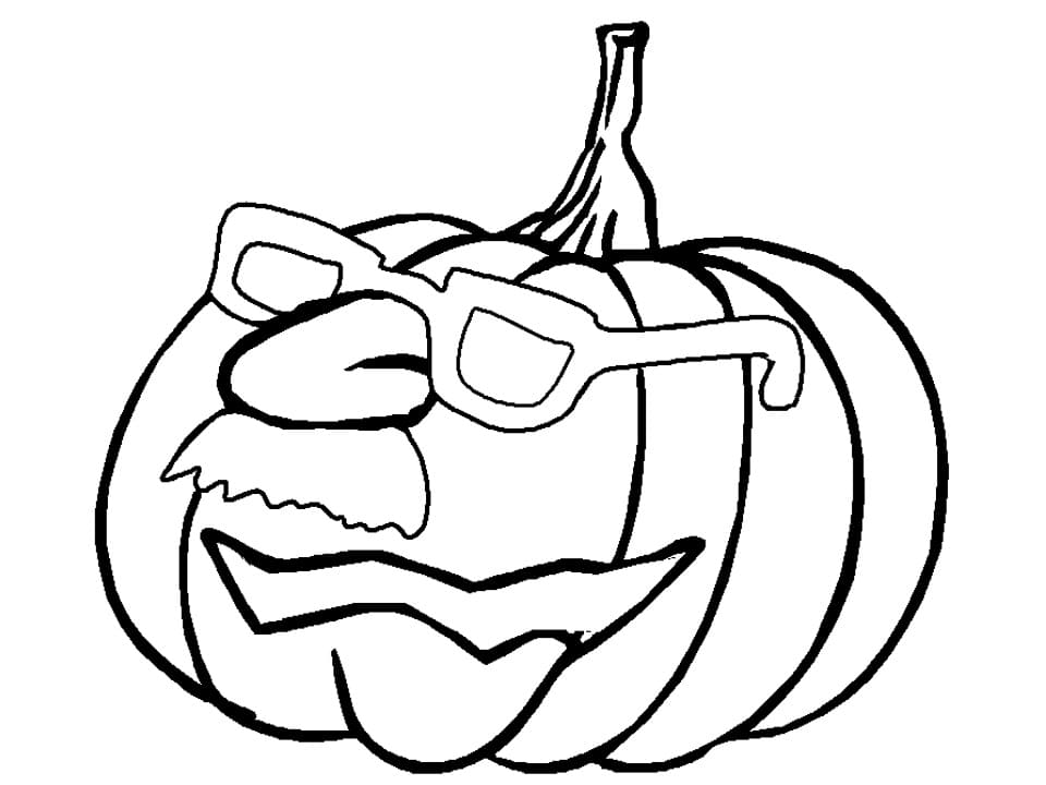 Dibujos de Calabaza de Halloween animada para colorear